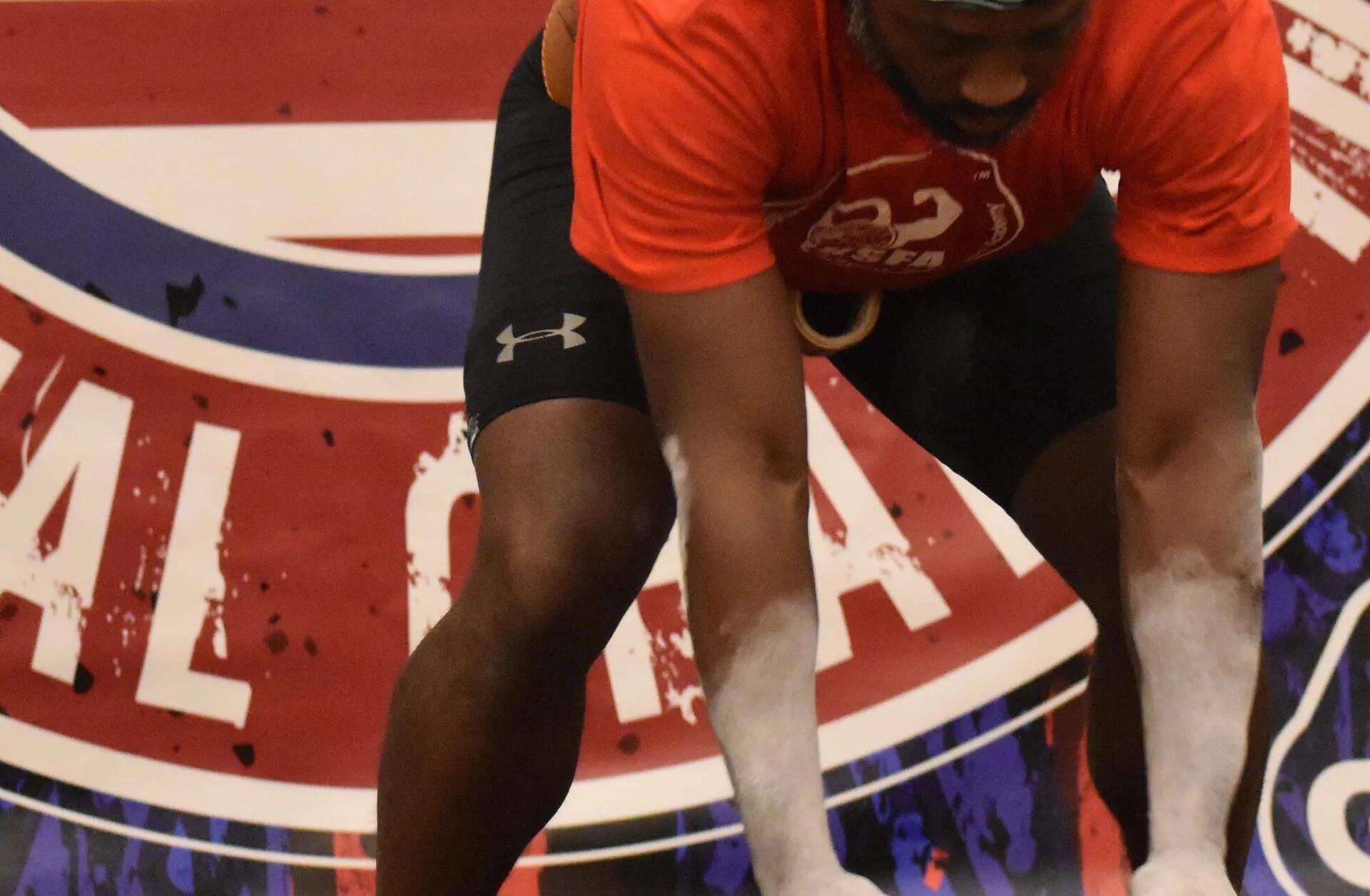 Irvin Charleston lifting at a national kettlebell championship
